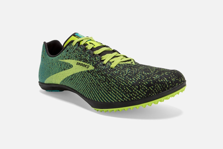 Brooks Mach 19 Spikeless Spikes Shoes - Mens - Black/Green - YI6182093